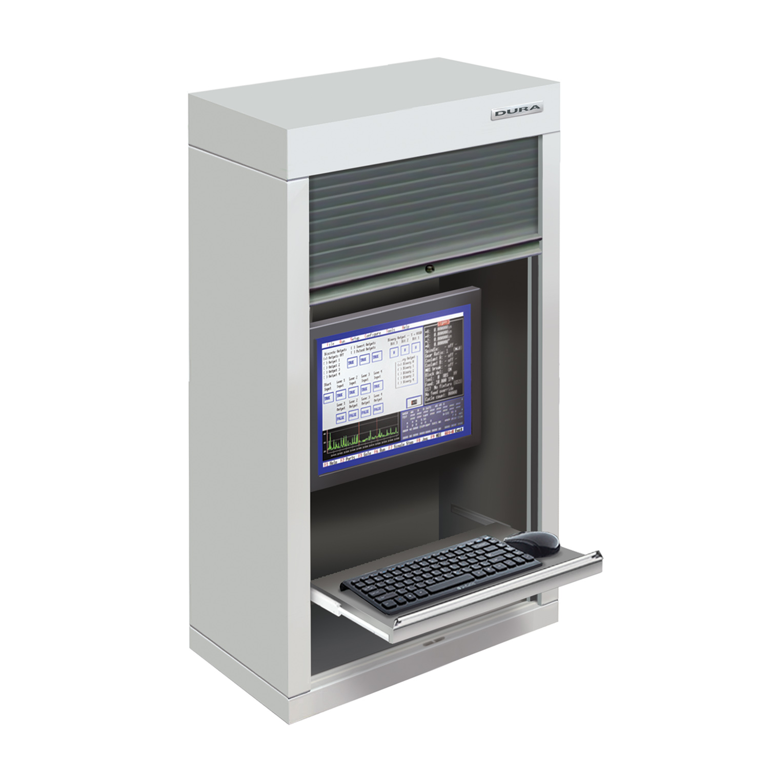 Computer wall cabinet with tambour door (Width: 600mm)