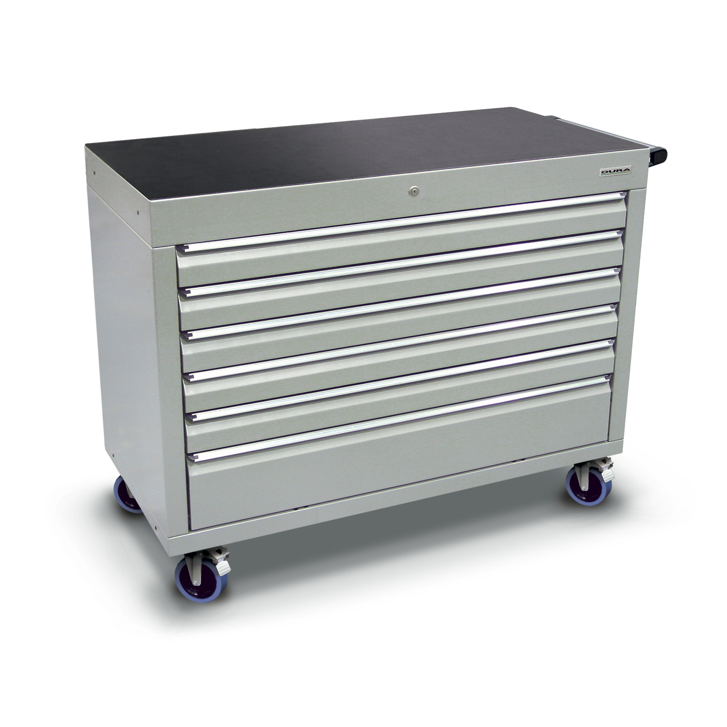 1200 series cabinet with 6 drawers (5 medium, 1 large) and castors