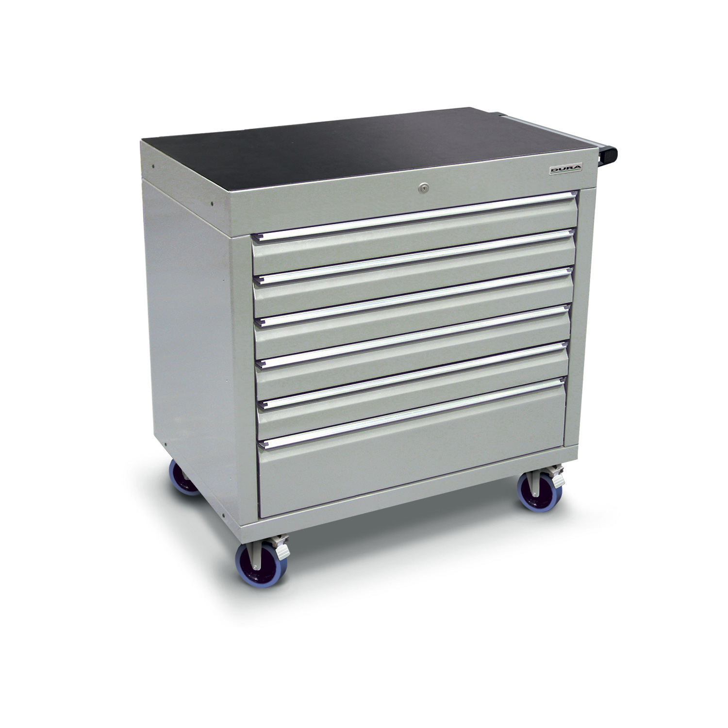  900 series cabinet with 6 drawers (5 medium, 1 large) and castors