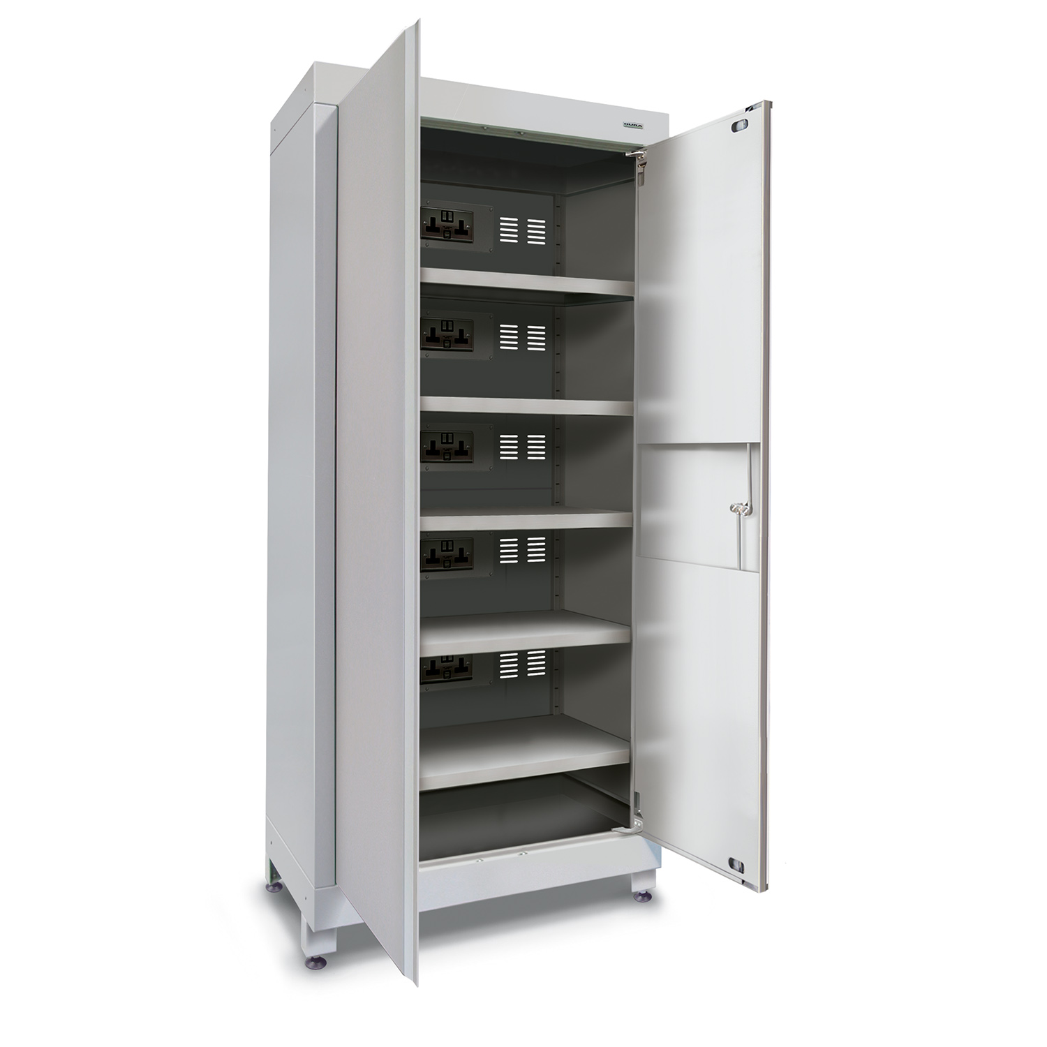 2m high heavy-duty shelving for electrical charging