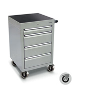 600 series cabinet with 4 drawers (1 medium, 3 large) and castors