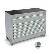 1200 series cabinet with 6 drawers (5 medium, 1 large) and feet