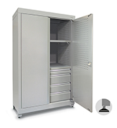 1200mm Heavy-duty shelving unit with 4 drawers