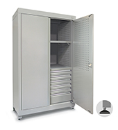 1200mm Heavy-duty shelving unit with 6 drawers