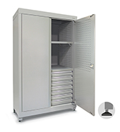 1200mm Heavy-duty shelving unit with 7 drawers