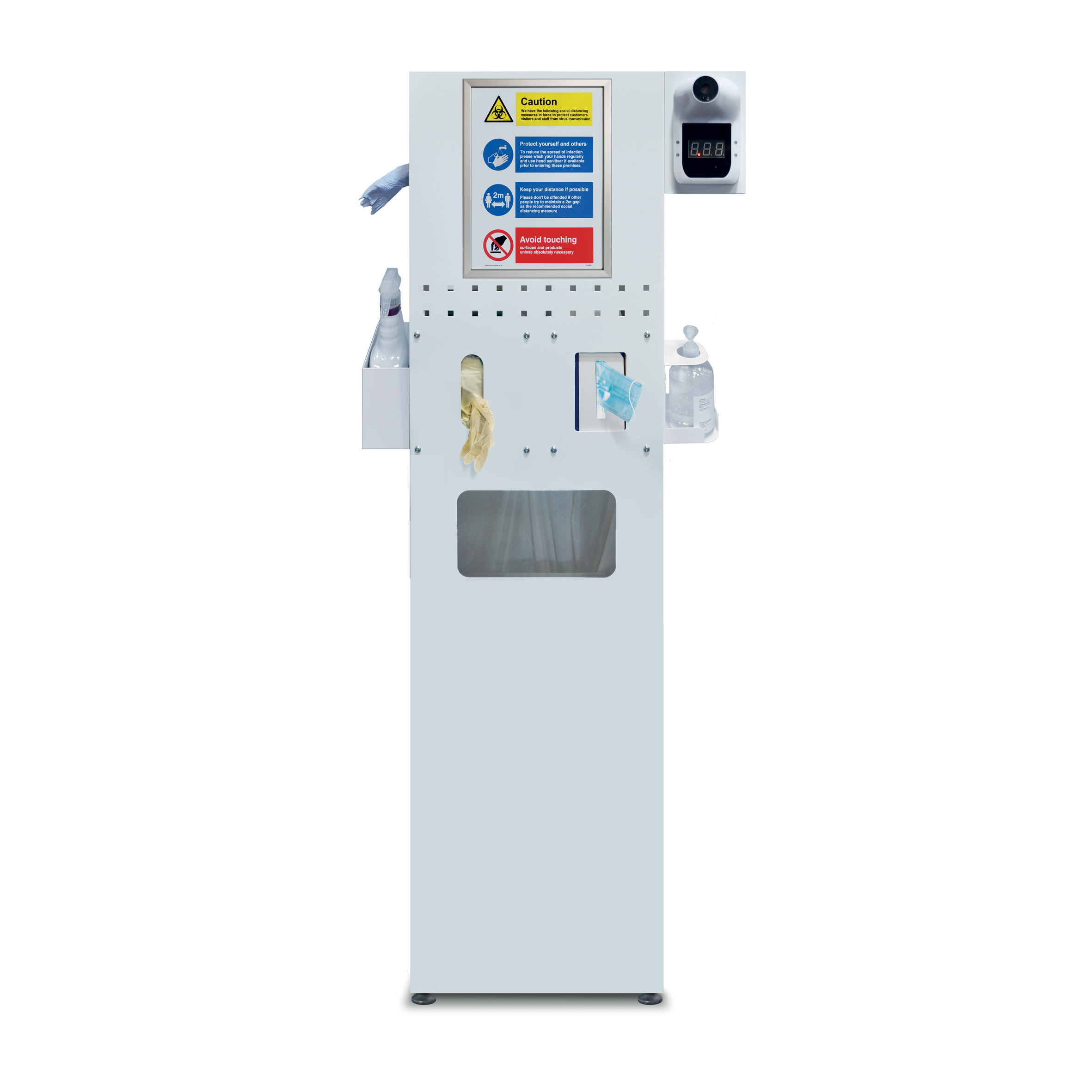 Sanitisationsstation mit Infrarotthermometer