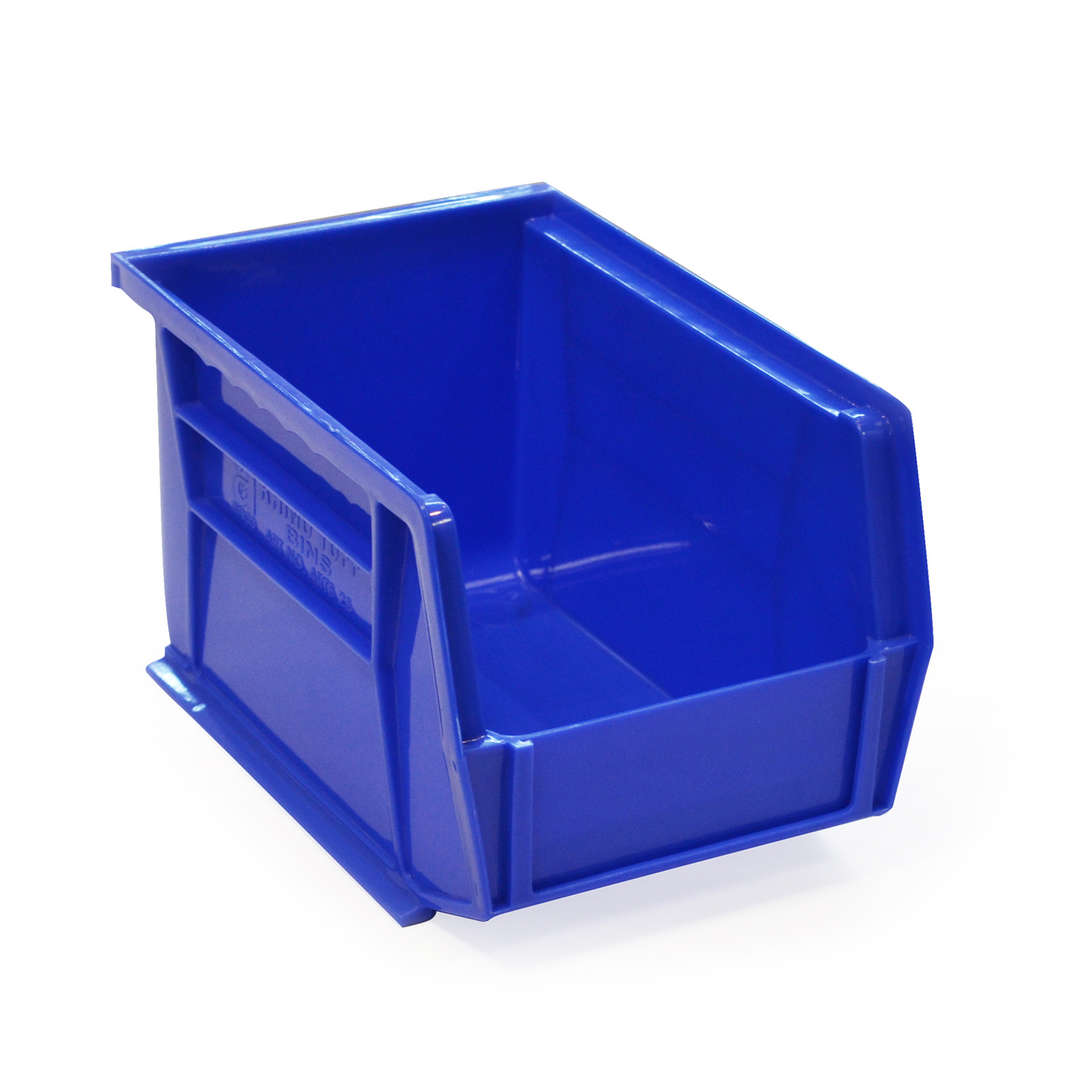 Blue louvre storage bin (127 x 140 x 205mm)