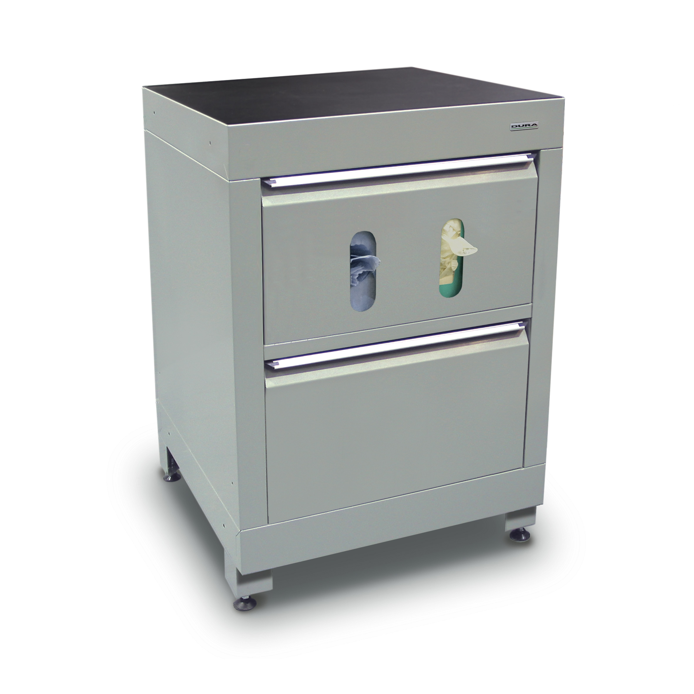 600mm wastebin cabinet with towel & glove dispenser (with 2 bins)