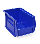 Blue louvre storage bin (127 x 140 x 205mm)