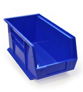 Blue louvre storage bin (179 x 210 x 375mm)