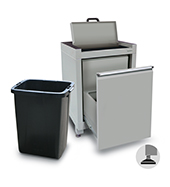 600mm wastebin cabinet with hinged lid