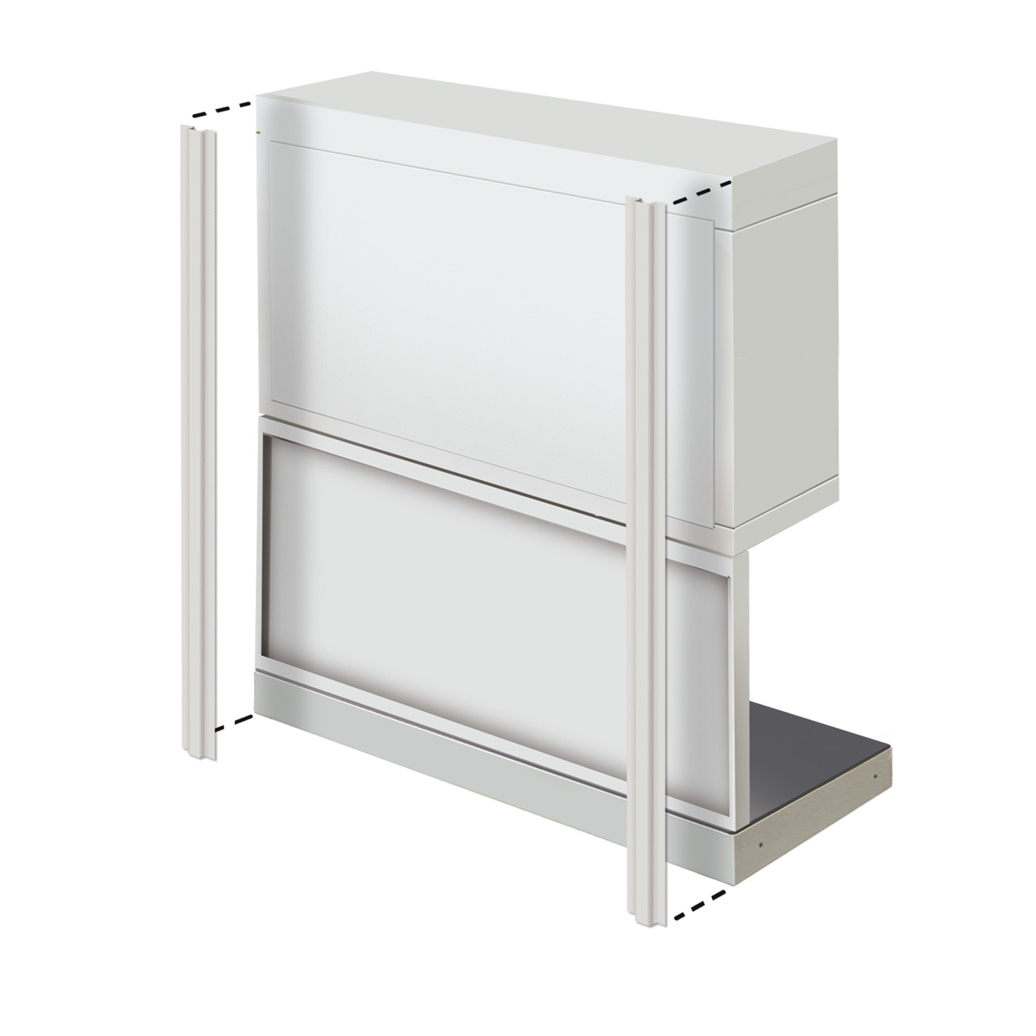 Soportes verticales x2 (Armario de muro/440mm panel/unidades de unión o banco de trabajo