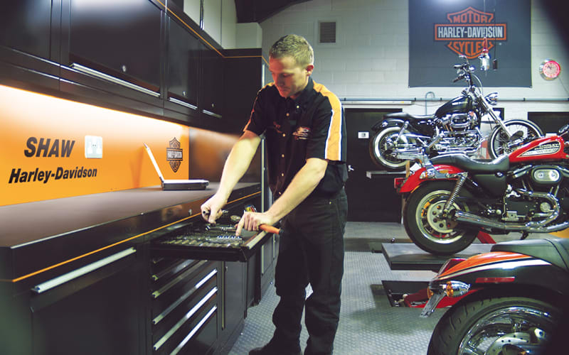 Harley Davidson Workshop Cabinets by Dura Ltd