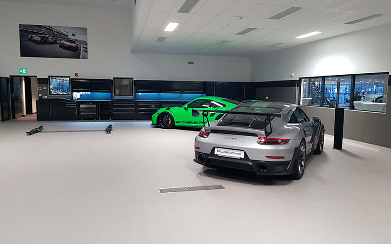 Porsche Helsingborg Workshop Cabinets by Dura Ltd