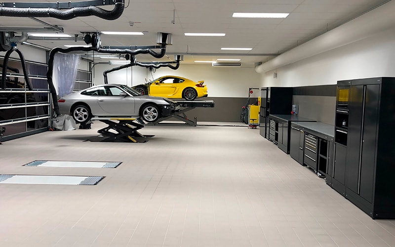 Porsche Workshop Cabinets for Porsche Helsingborg by Dura Ltd